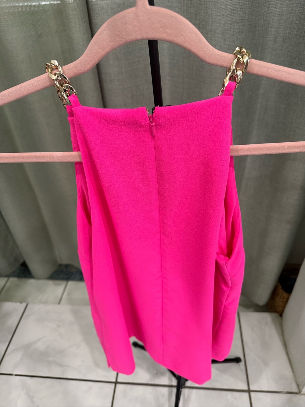 Lilly Pulitzer Hot Pink Chain-Shoulder Top - Picture 3 of 3